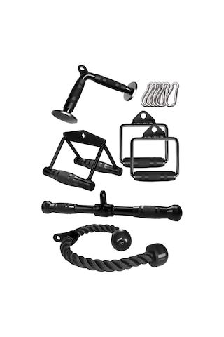 Fitnes Aparatları Set - Rowing Bar - Lat Triceps Bar - Triceps Halat - Tek El Çekiş Aparatı - V Bar Fitnes Aparatları Set - Rowing Bar - Lat Triceps Bar - Triceps Halat - Tek El Çekiş Aparatı - V Bar