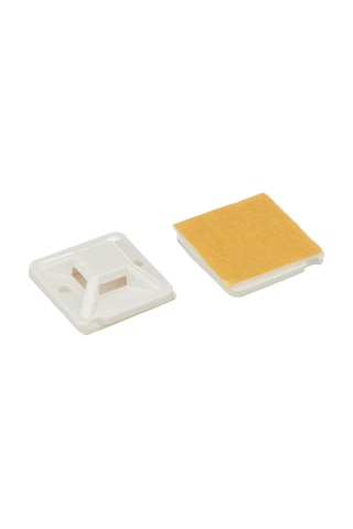 Tek-iş 522203 Kablo Bağı Yapışkanlı, Yapışkanlı Kroşe 20 Adet, Beyaz, 19x19x3.9mm