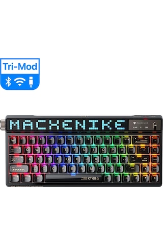 Machenike KT68 Pro Tri-Mode Yellow Switch LCD RGB İngilizce Oyuncu Klavye