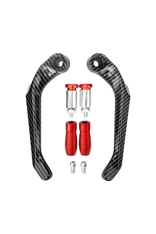 Motobir Elcik Manet Koruma Karbon Kırmızı Universal