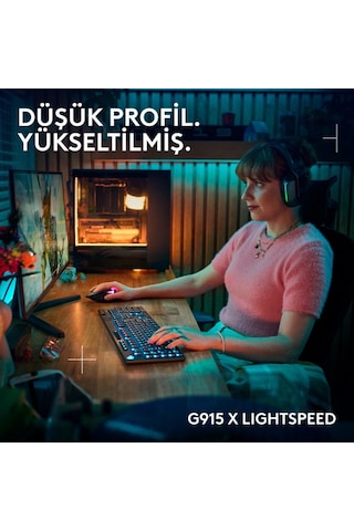 Logitech 920-012676 G915 X Lightspeed Tactile Switch Low Profile RGB Oyuncu Klavye