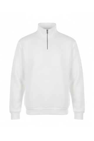 Unisex Relax Fit Rahat Kesim I 2 İplik Şardonlu Kumaştan Kırık Beyaz