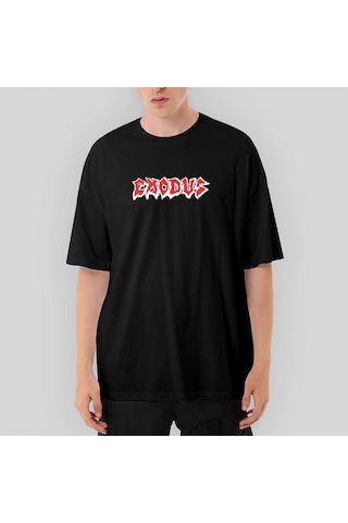 Exodus Logo Oversize Siyah Tişört Siyah