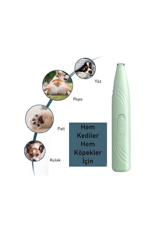 Valkyrie Kedi Köpek Pati Tüy Kesme Makinesi Sessiz Hassas Bölge Traş Cihazı Seramik & Çelik Bıçaklı Yeşil