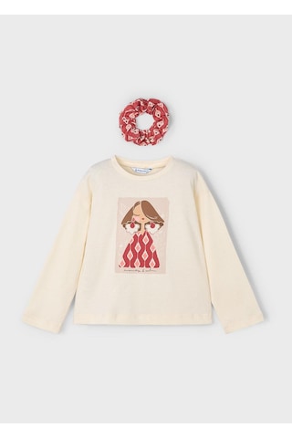 Mayoral Kız Çocuk Saç Bantlı Sweatshirt KREM