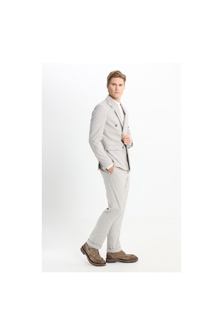 AC&Co / Altınyıldız Classics Erkek Tas Yünlü Slim Fit Dar Kesim Kırlangıç Yaka Kapak Cepli Kruvaze Takım Elbise Tas