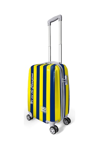 Coral High Sarı Lacivert Çubuklu Kabin Boy Valiz 50cm 16562 Sarı