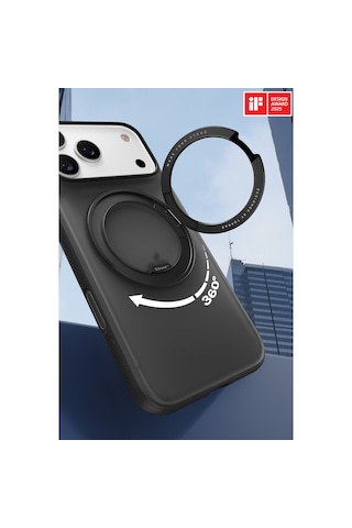 Torras Apple iPhone 17 Pro / 18 Pro Uyumlu O Stand R Fitness Serisi Magsafe Kılıf Siyah