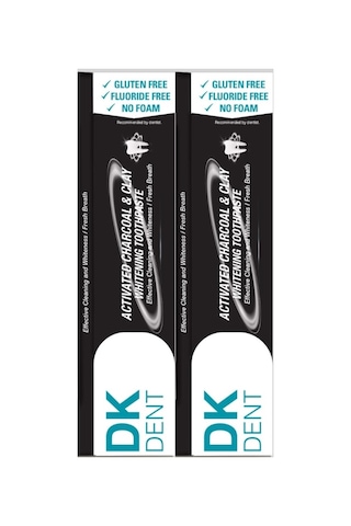Dermokil DK Dent Aktif Karbon & Kil Beyazlatıcı Diş Macunu 2 x 75 ML