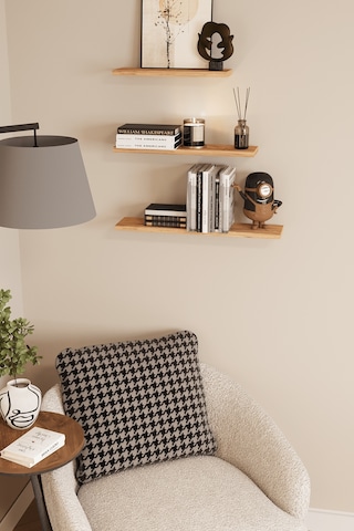 3'lü Dekoratif Raf Duvar Rafı Bendir