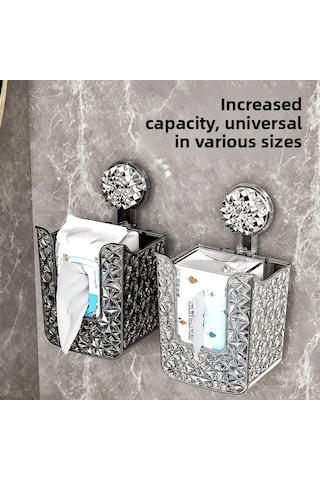 Moveevo Duvar Takılı Islak Mendil Kutusu - Delme Yok Suction Cup Montajlı - Banyo Odası Konforlu Depolama Kutusu Şeffaf Diğer