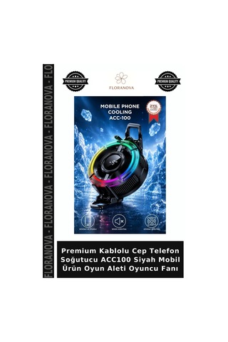 Premium Kablolu Cep Telefon Soğutucu Acc100 Siyah Mobil Ürün Oyun Aleti Oyuncu Fanı
