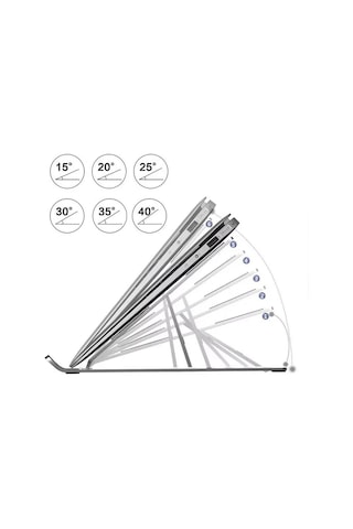 PrimeX ADS-AL05 Alüminyum Ayarlı Laptop Apple Uyumlu MacBook Notebook Yükseltici Tutucu Stand