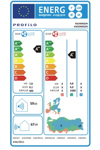 Profilo KSX24XB32N A++ 24.000 BTU Duvar Tipi Klima