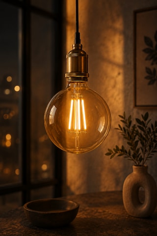 Rustik Led Kırılmaz Ampul G95 Glop E27 4w 2700k Sıcak Işık Gold Filament Dekoratif Dimmerli 5'li