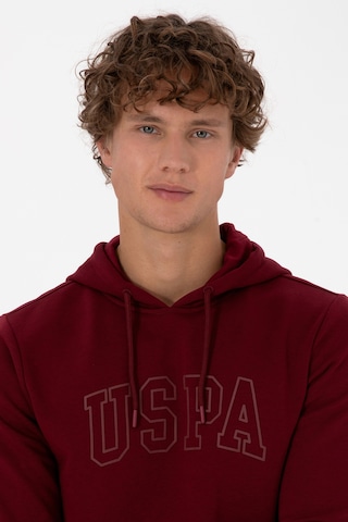 U.S. Polo Assn. Erkek Regular Fit Kapüşonlu Bordo Basic Sweatshirt 50315663-VR014