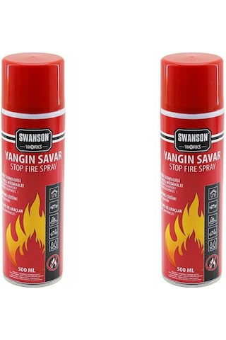 2 Adet Yangın Söndürücü - Yangın Savar Sprey 500ml + 500 Ml Ev -
