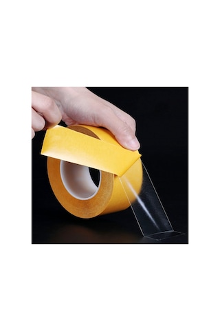1 Adet Şeffaf Çift Taraflı Bant Film Yapışkan Şerit Montaj Bandı 48 Mm X 25 Metre Çok Amaçlı Güçlü