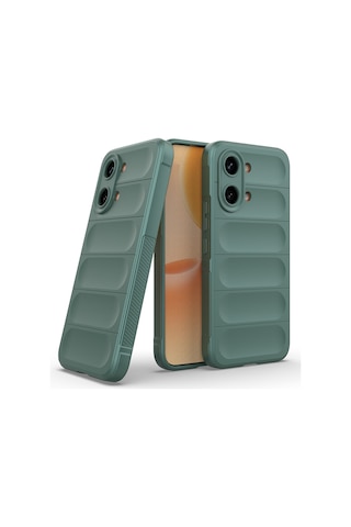 Xiaomi Poco X8 Pro Max Uyumlu Kılıf Esnek Tpu Oyuklu Arka Yüzey Tasarımlı Silikon Kapak Koyu Yeşil