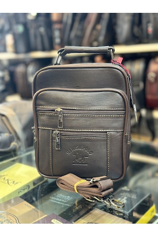 Trg Polo Kahverengi Deri El Çantası Acı Kahverengi