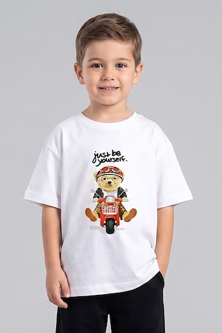Dmb Boys & Gırls Erkek Çocuk Ayıcık Baskılı Tshirt 1-7 Yaş Beyaz-2795