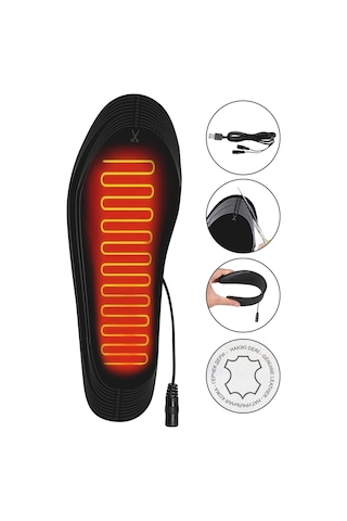 Elektrikli Taşınabilir Kablolu 35-45 Numara Deri Beyaz Isıtıcılı Ayakkabı Tabanlığı Beyaz