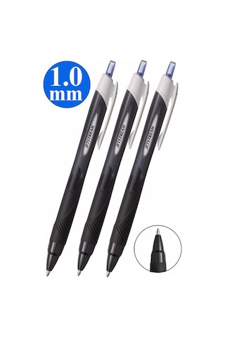 Mavi Jel Uçlu Pilot Kalem 3 Adet Uniball Jetstream Sxn-150s 1.0 Mm Basmalı Pilot Kalem Roller Uçlu Likit Mürekkepli