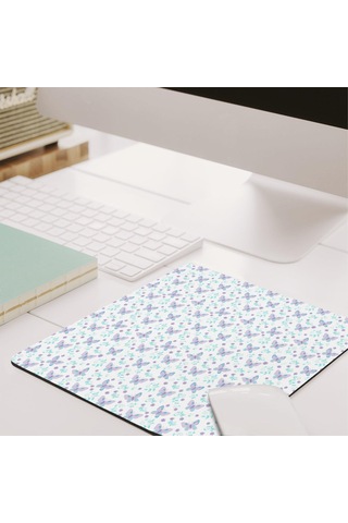 Butterfly Desenli Mouse Pad, Kaymaz Kauçuk Taban, Su Geçirmez, Pürüzsüz Dokulu, 27x32cm-a11