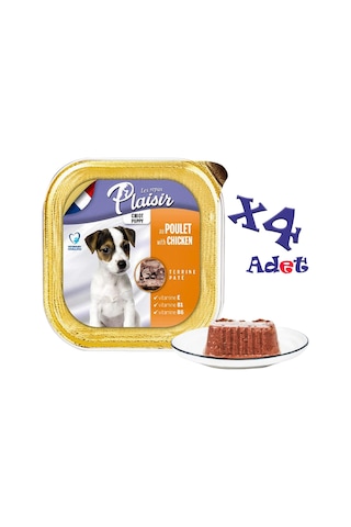 Plaisir Tavuklu ve Etli Pate Konserve Yavru Köpek Maması 4 x 150 G