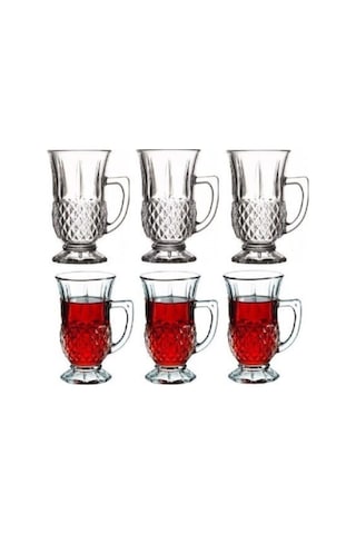 Paşabahçe 55671 Istanbul Kulplu Bardak 6'lı P55671 Çay Bardağı Beyaz