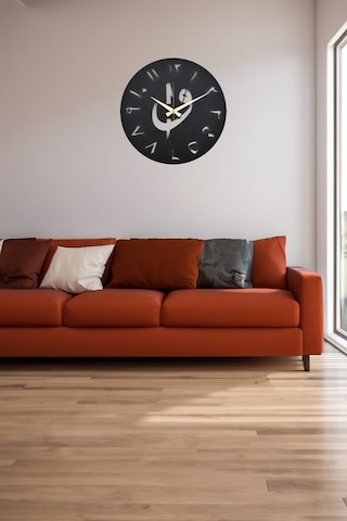 Elif-vav Model Metal Lazer Kesim Akar Sessiz Mekanizmalı Duvar Saati 40 40 Cm -m031 Siyah