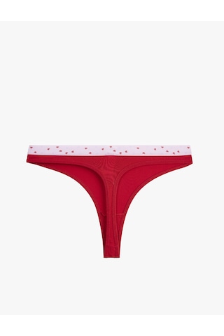 Koton Pamuklu Rahat Kesim Kalpli Baskılı String Külot Kırmızı 6slk30096mk Kırmızı