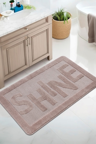 Doğal Kaymaz Taban Banyo Paspas Uzun Ömürlü Yumuşak Dokulu Su Emici Yıkanabilir Shine 60x100 Vizon