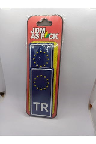 Mavi Tr Plaka Sticker & Aluminyum 2'li Kabartma Çıkartma