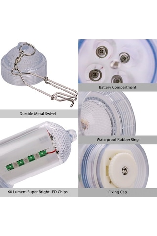 Novahub Gece Balıkçılığı İçin 12v 12 Led'li Su Geçirmez Balık Işığı