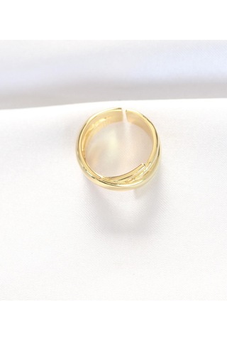 Kalın Gold Renk Ayarlanabilir Yüzük Altın