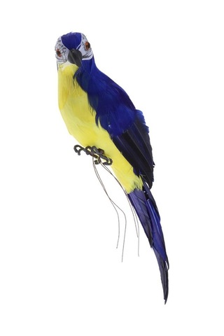 Maotai 2x Mavi Kuş Papağan Süsü Taklit Hayvanlar Açık Ağaç Asılı Dekor