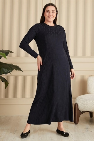 Kadın Büyük Beden Nergis Jakar Tesettür Anne Elbise 001