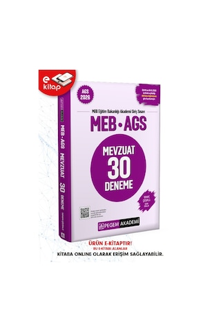 2026 Meb-ags Mevzuat Tamamı Çözümlü 30 Deneme E-kitap