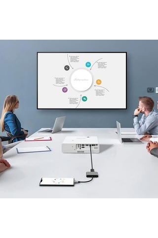 Lexroo Type-c 3in1 Hdmi 4k Usb 3.0 Görüntü Veri Aktarımı Sağlar Usb Adaptör Notebook Ve Macbook Uyumlu İle