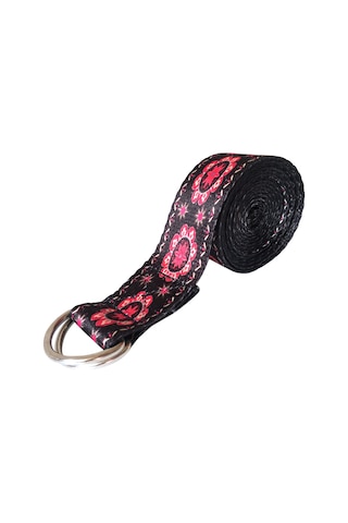 Monyee Siyah Desenli Pilates Ve Yoga Germe Kayışı - 185cm Uzunlukta, Yumuşak Ve Dayanıklı, Metal Ayarlı Halkalı, Vücut Germe Ve Egzersiz Yardımı Diğer