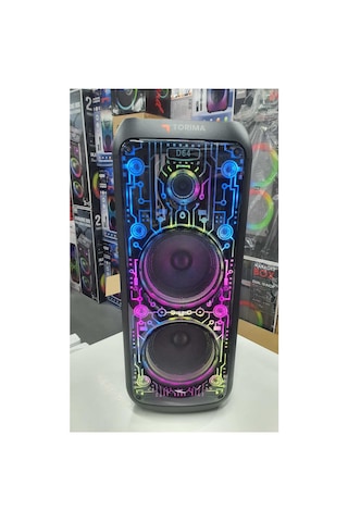 Büyük Boy Kablosuz Mikrofonlu Bluetooth Hoparlör Şarjlı Taşınabilir Speaker Party Box