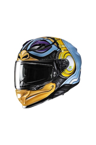Hjc F71 Monkey Dj Mc23 Kapalı Kask Mavi - Turuncu