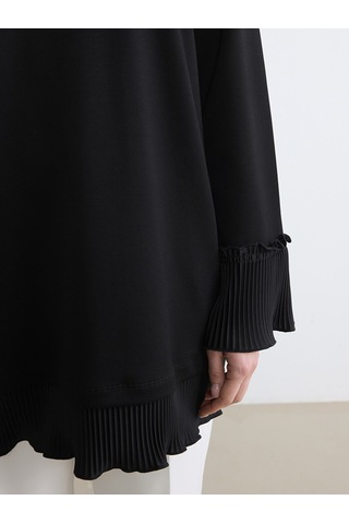 Lcwaıkıkı Classic Siyah Bisiklet Yaka Soft Touch Kadın Tunik