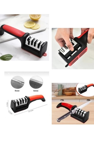 4 Aşamalı Profesyonel Bıçak Bileyici Kaymaz Tabanlı, Ergonomik Tutuş, Keskinleştirici Aparat
