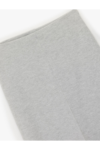 Koton Slim Fit Midi Nervür Detaylı Kalem Etek Gri 6wak10085ek Gri