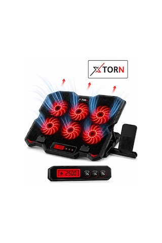 Torn Laptop Soğutucu 6 Fanlı Lcd Kontrol Panel Ayarlanabilir Dizüstü Bilgisayar Soğutma Fanı