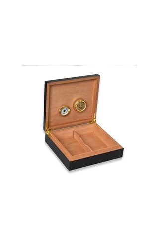 Cuban Flag Desen Puro Kutusu Humidor İçi Magnetli Siyah 20s