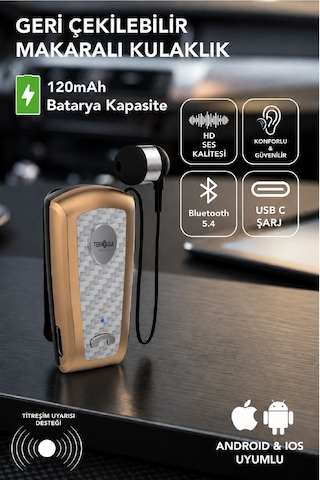 Lkb-38 Bluetooth Kulaklık V5.4, Geri Çekilebilir Makaralı, 1440 Saat Bekleme, Hd Ses, Gürültü Engelleme