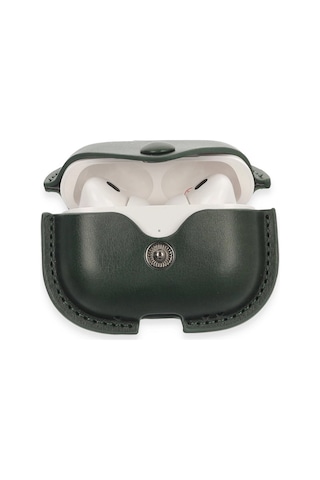 Gld-spt- Newface Apple Uyumlu AirPods Pro 2 2.nesil Çanta Deri Kılıf - Haki Yeşil